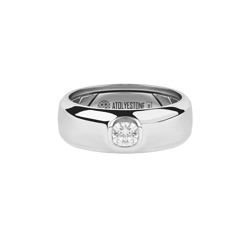 Men's 0.34ct Moissanite Band Ring in Solid White Gold