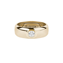 Men's 0.34ct Moissanite Band Ring in Solid Yellow Gold