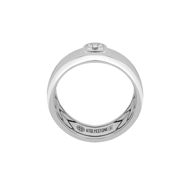 Men's 0.34ct Moissanite Band Ring in 925 Sterling Silver