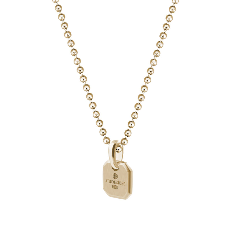 Cushion Square Tag Pendant in Real Yellow Gold