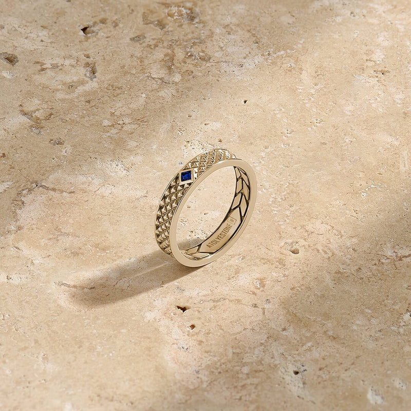 Men's Diamond Minimal Pyramid Ring in Solid Gold