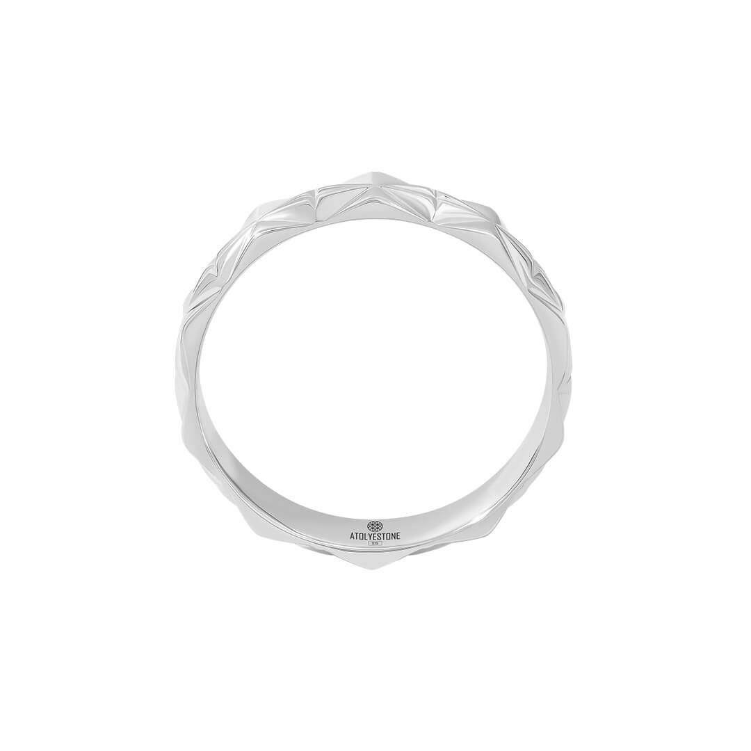 Solid Silver Diamond Cut Band Ring