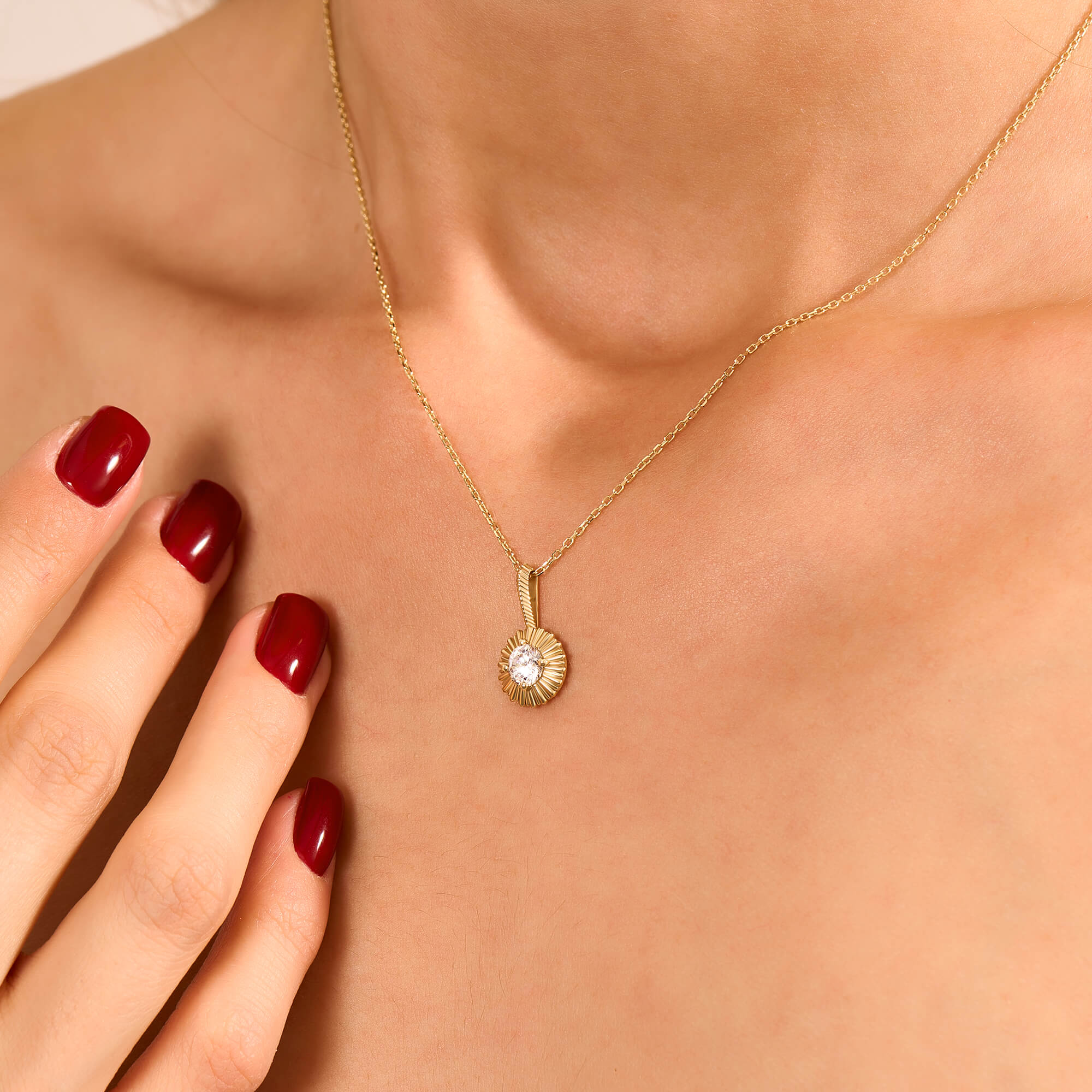 Women's Diamond Starburst Necklace in Gold