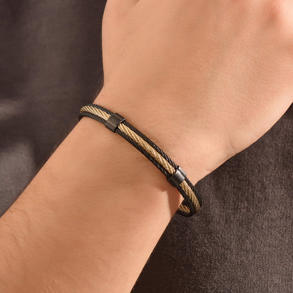 Atolyestone Men's Eclipse Duo Cable Bracelet