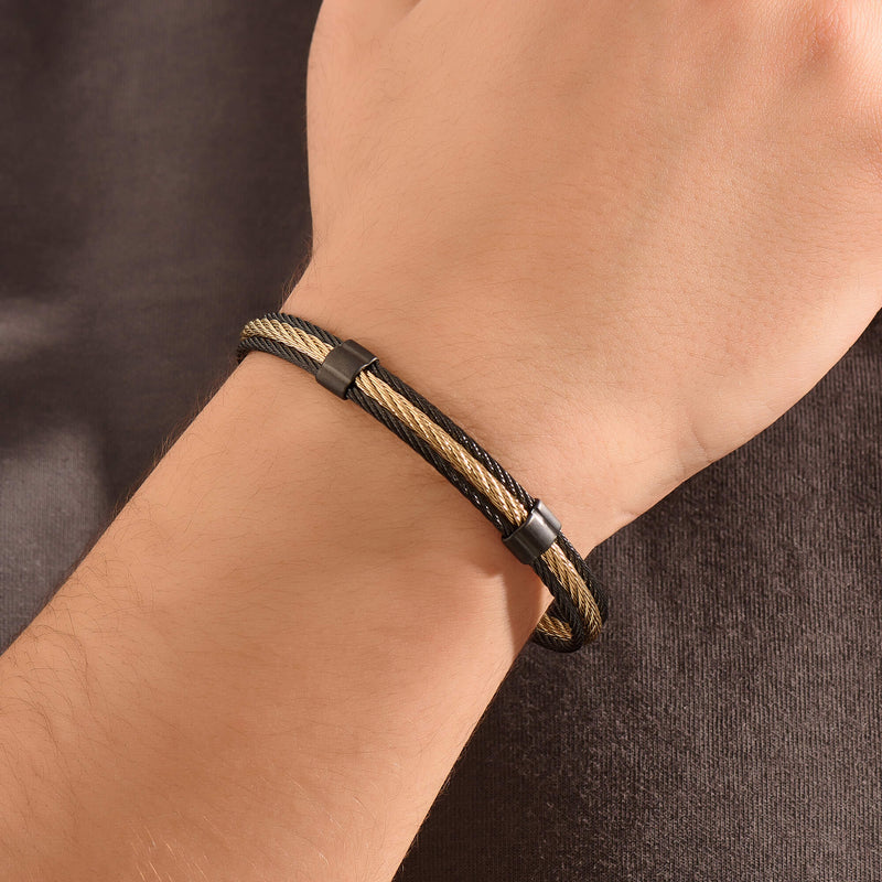 Atolyestone Men's Eclipse Duo Cable Bracelet