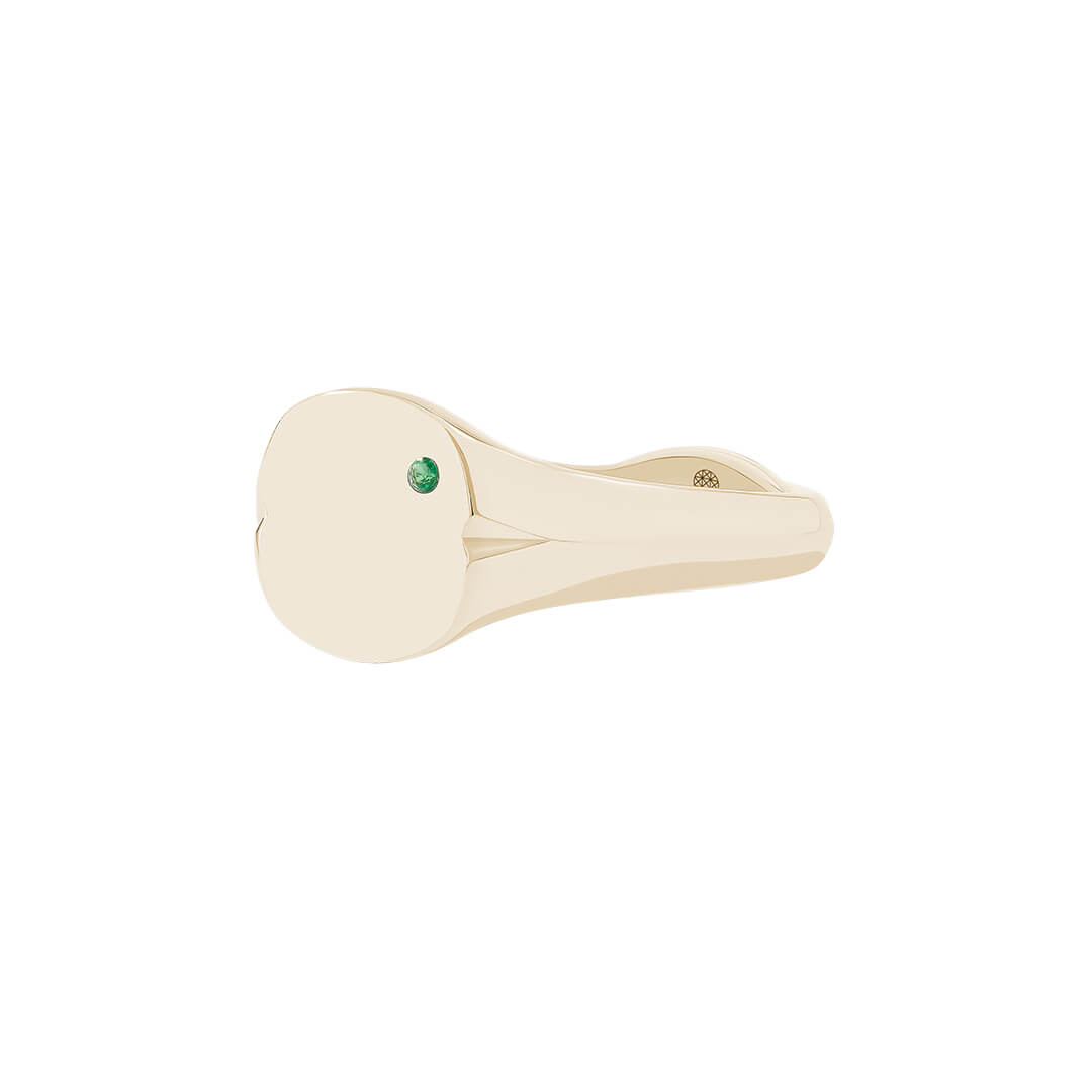 Emerald Square Signet Ring in Solid Yellow Gold