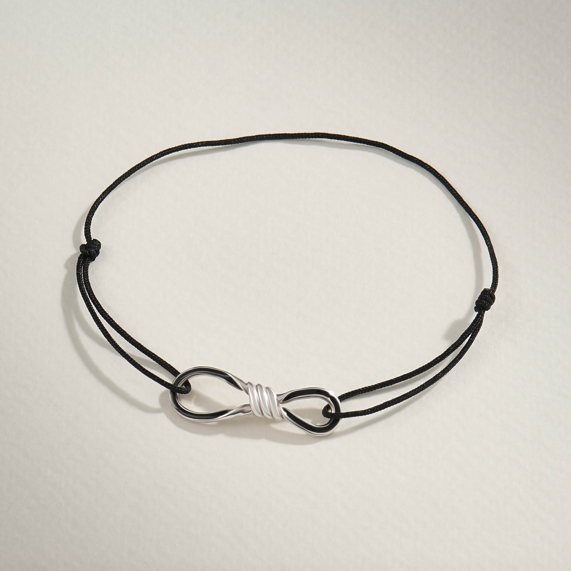Atolyestone Enamel Infinity Knot Macrame Bracelet in 925 Sterling Silver
