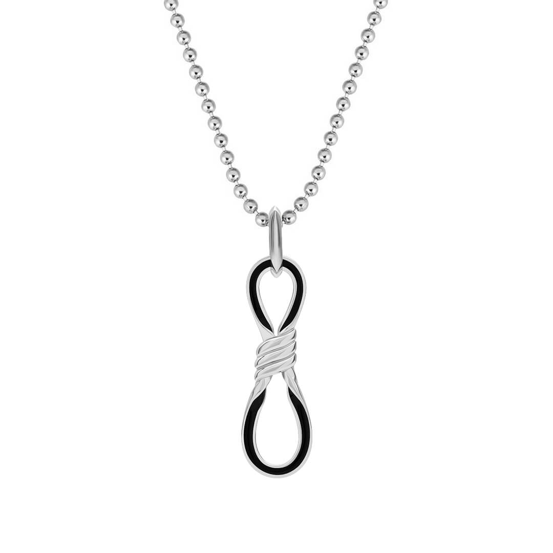 Enamel Infinity Knot Pendant in Solid 925 Silver