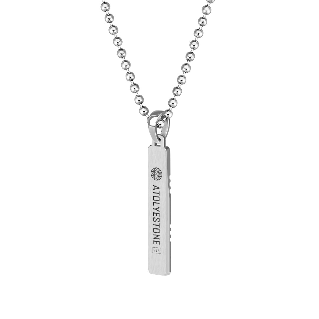 Men's Etched Tag Necklace in 925 Solid Silver