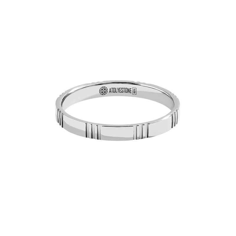 Men's 925 Sterling Silver Designer Wedding Band Ring