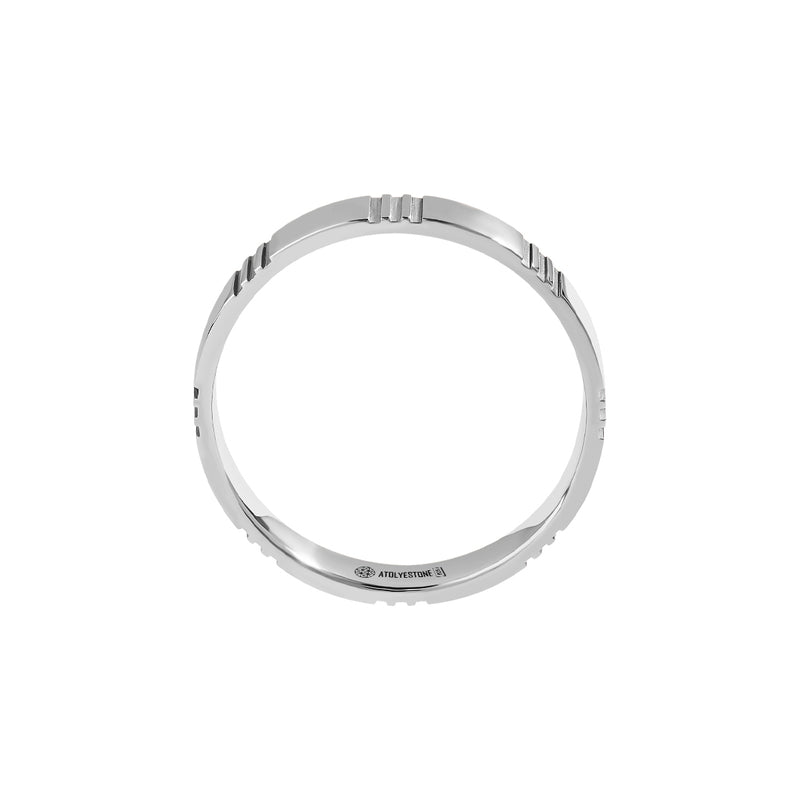 Etched Wedding Band in Silver