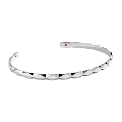 Men's Faceted Design Cuff Bracelet in 925 Solid Silver