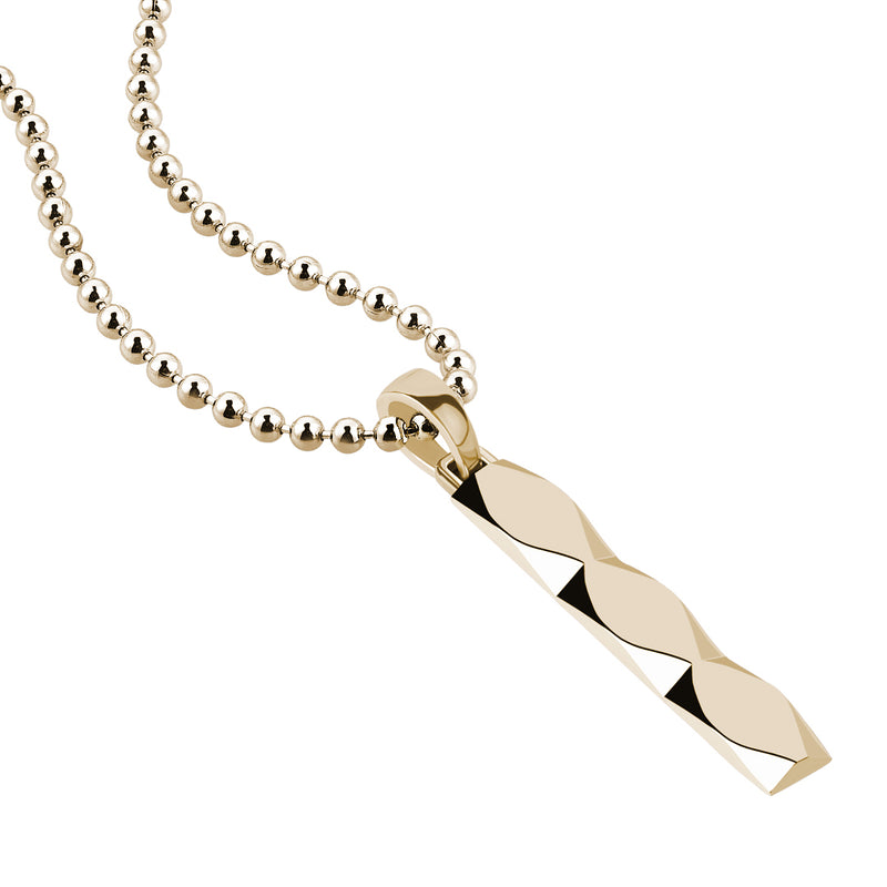 Men's Geometric Faceted Tag Necklace in Real Gold