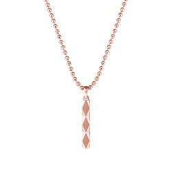 Men's Faceted Design Tag Necklace in Solid Rose Gold