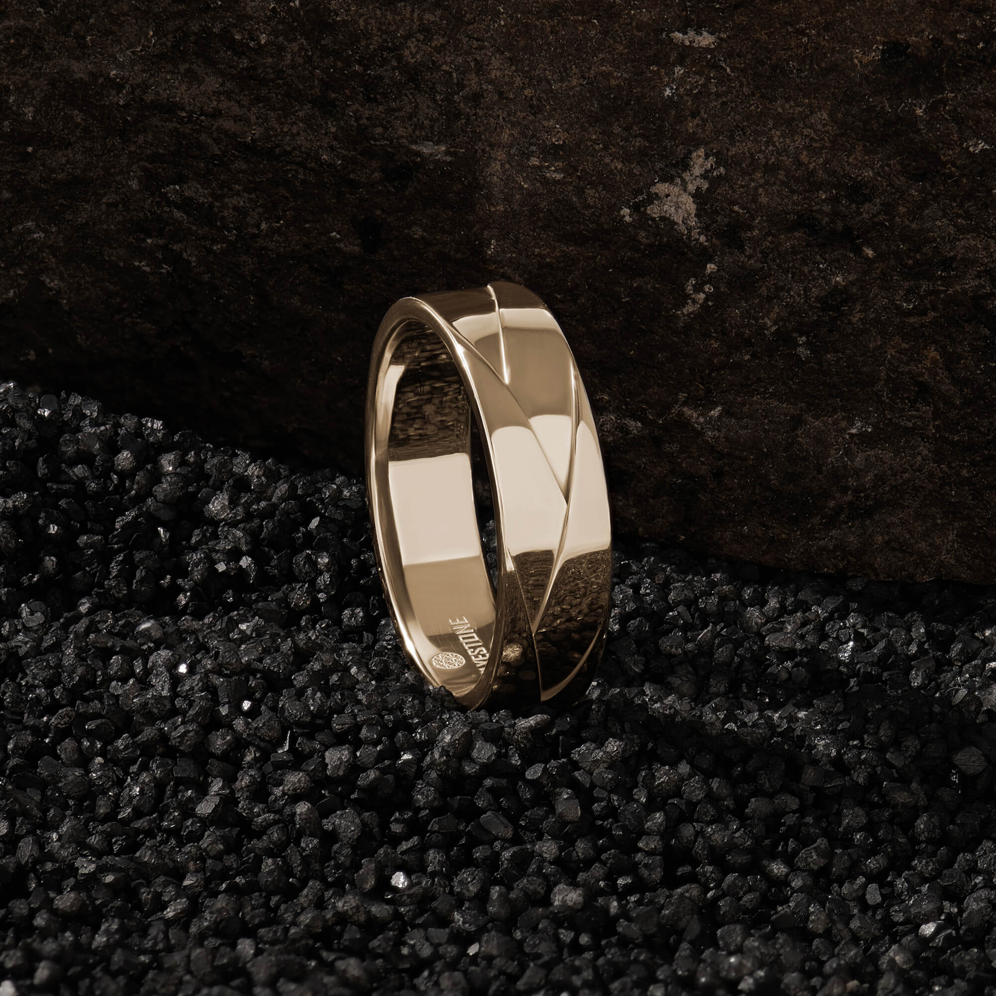 Flat-Braid Solid Gold Band Ring