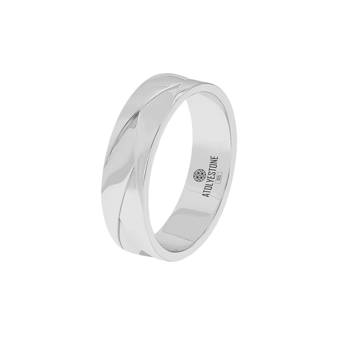 Flat-Braid Band Ring in 925 Sterling Silver