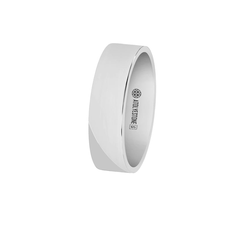 925 Sterling Silver Men's Classic Flat Wedding Band