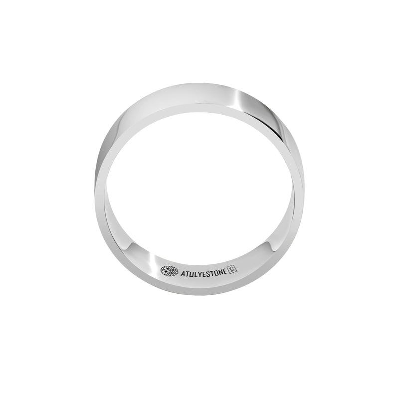 Solid 925 Silver Flat Comfort Fit Band Ring for Men