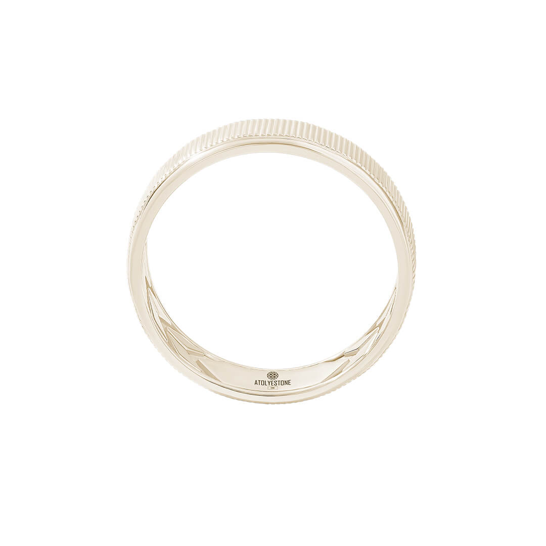 Solid Gold Fluted Band Ring