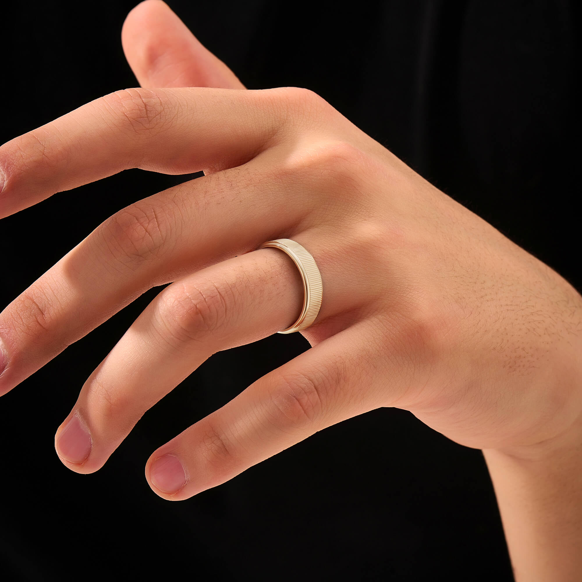 Men's Solid Gold Fluted Band Ring
