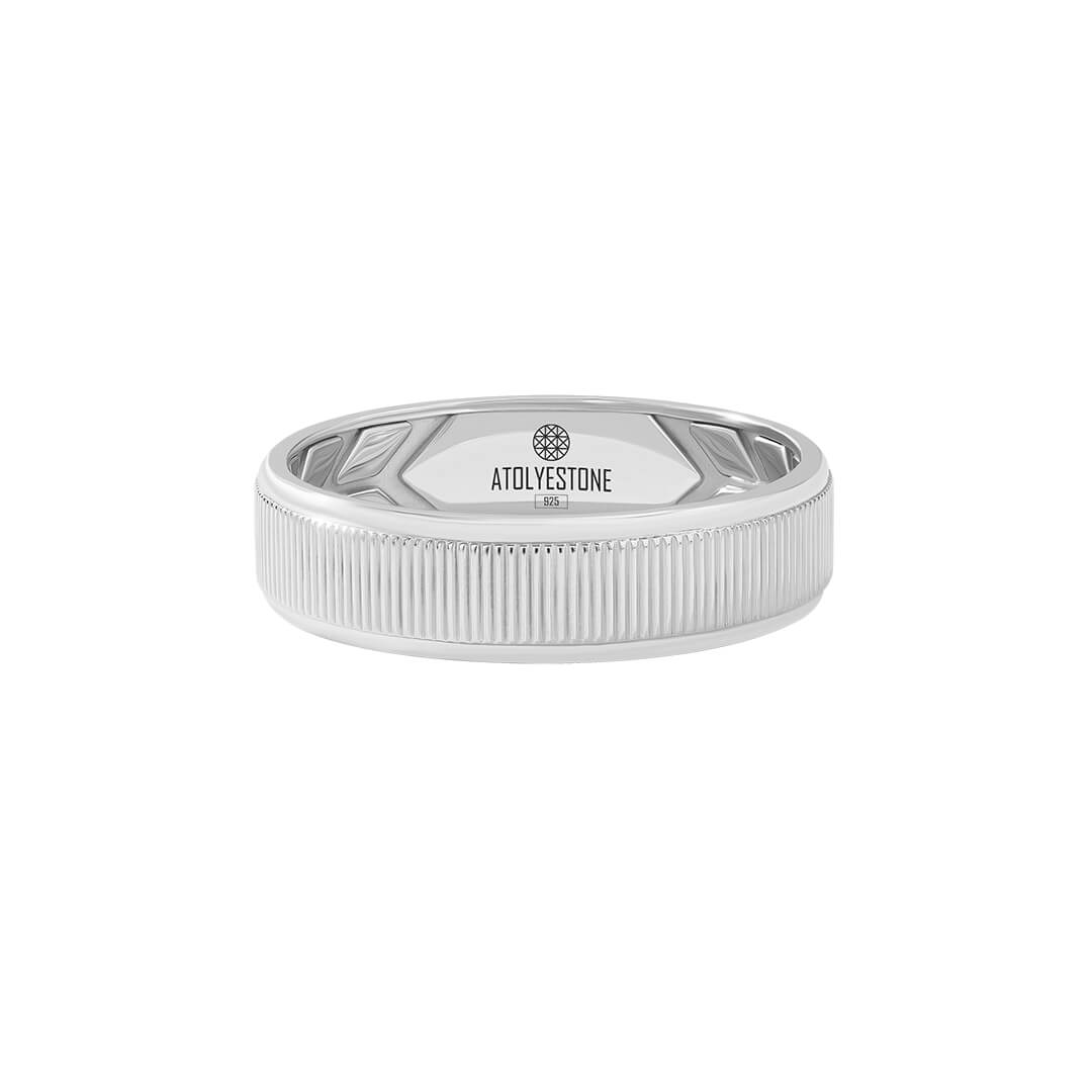 Fluted Band Ring in Solid Silver