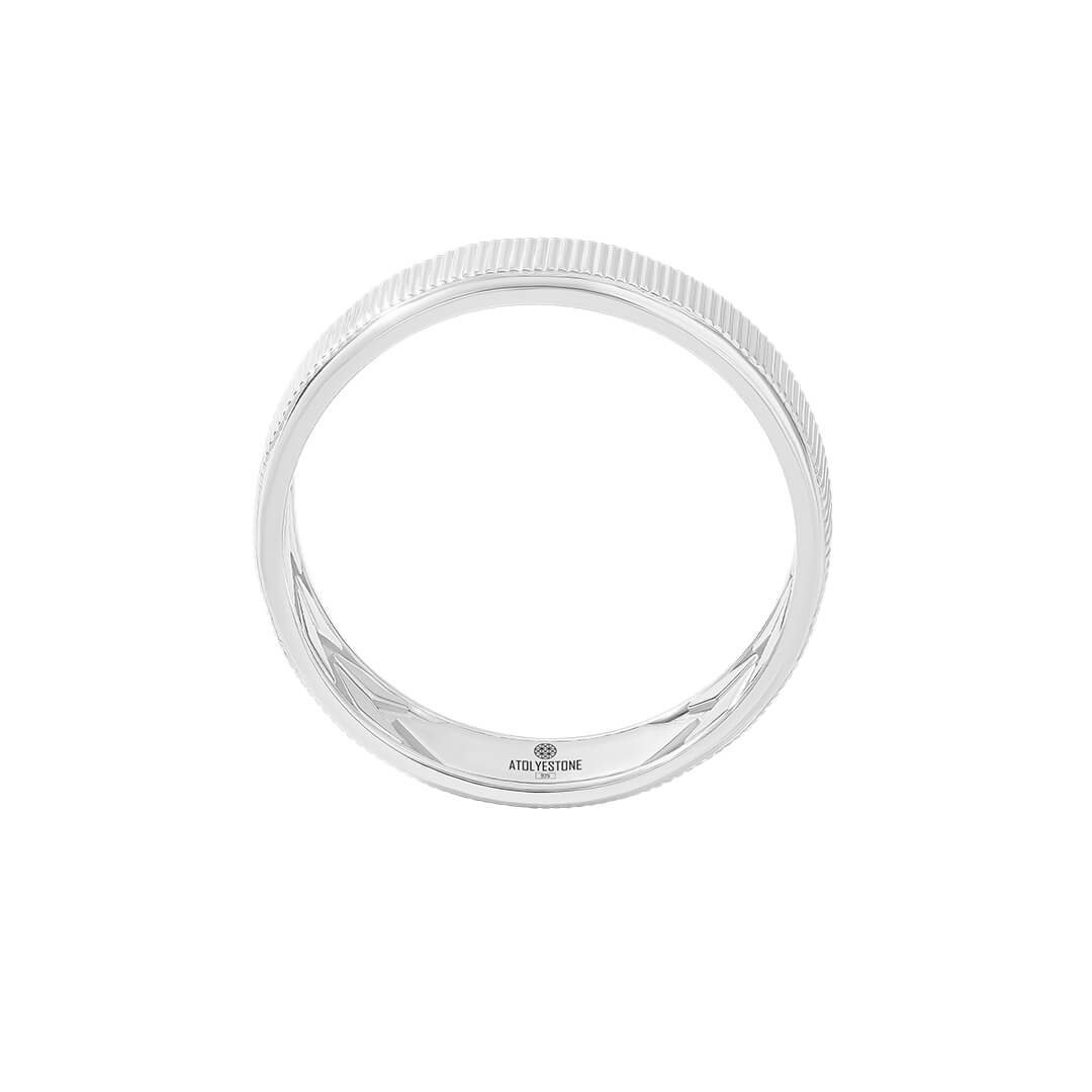 Solid Silver Fluted Band Ring