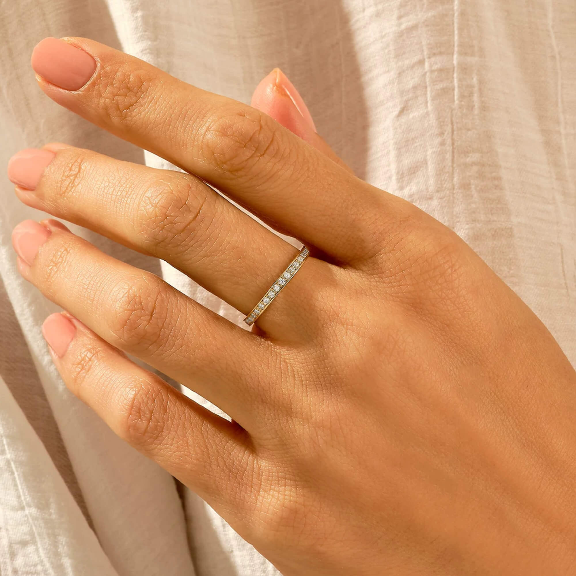 0.21 ctw Channel Set Full Eternity Solid Gold Band Ring