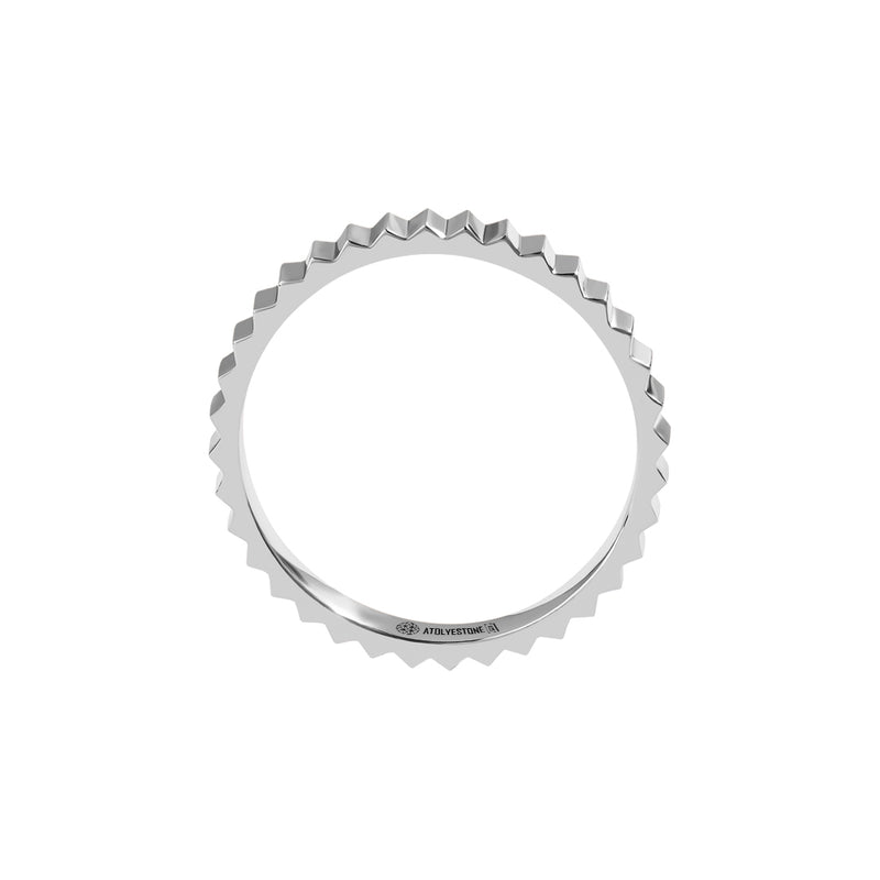 Gear Band Ring in Silver