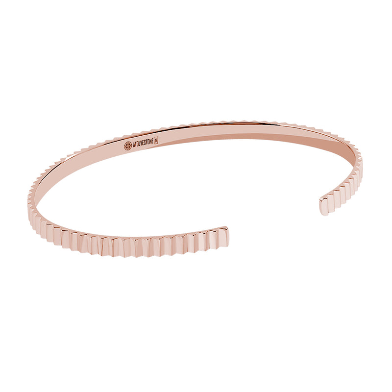 Solid Gold Gear Cuff Bracelet, Rose Gold