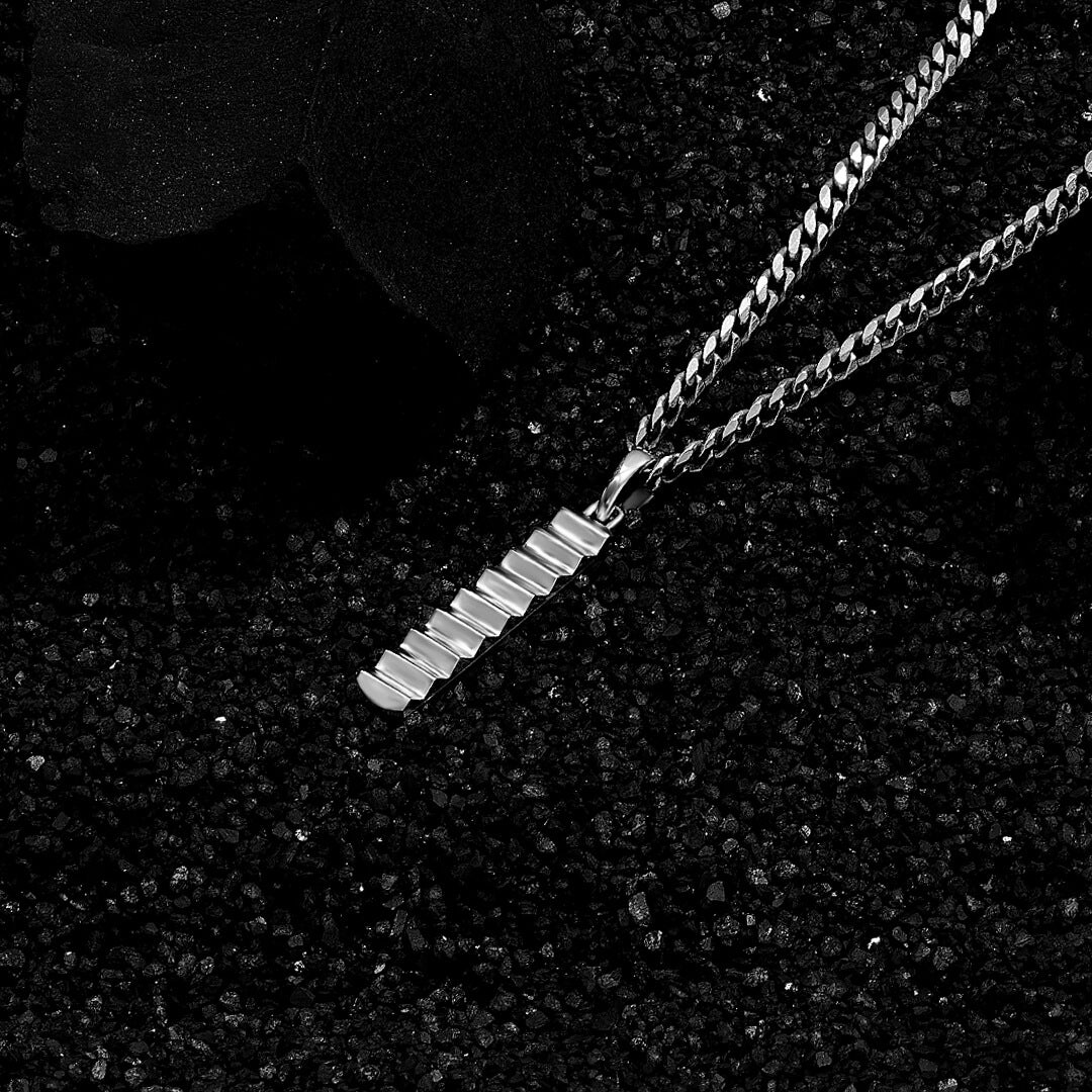 925 Sterling Silver Gear Tag Necklace for Men