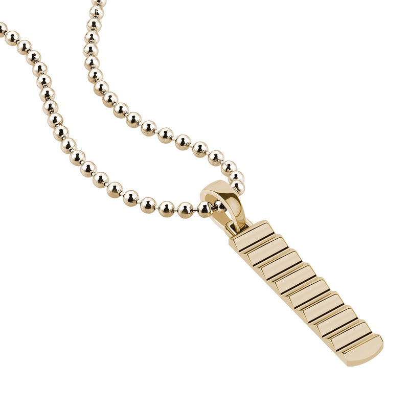 Men's Solid Gold Gear Tag Necklace