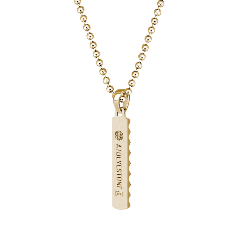 Men's Solid Gold Gear Design Tag Necklace