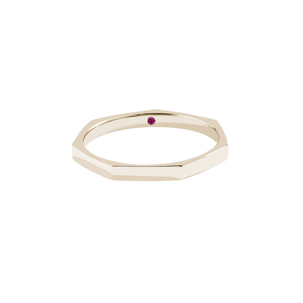 Geometric Band Ring in Gold