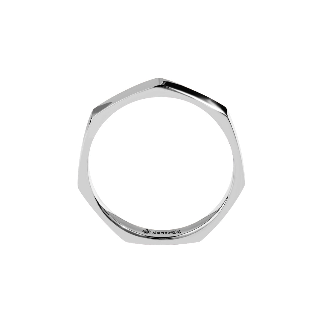 Men's Geometric Band Ring in 925 Sterling Silver