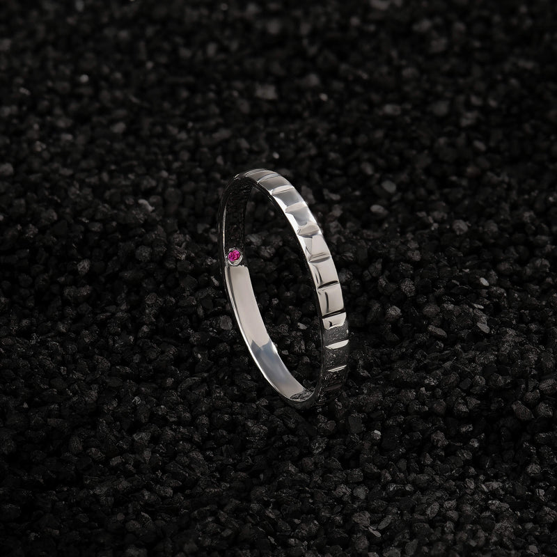 Men's 925 Sterling Silver 2.40mm Ice Cube Band Ring