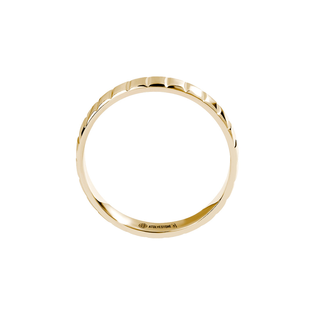Solid Gold Cube Design Band Ring for Men
