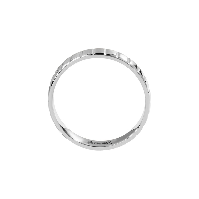 Men's 925 Solid Silver Cube Wedding Band Ring