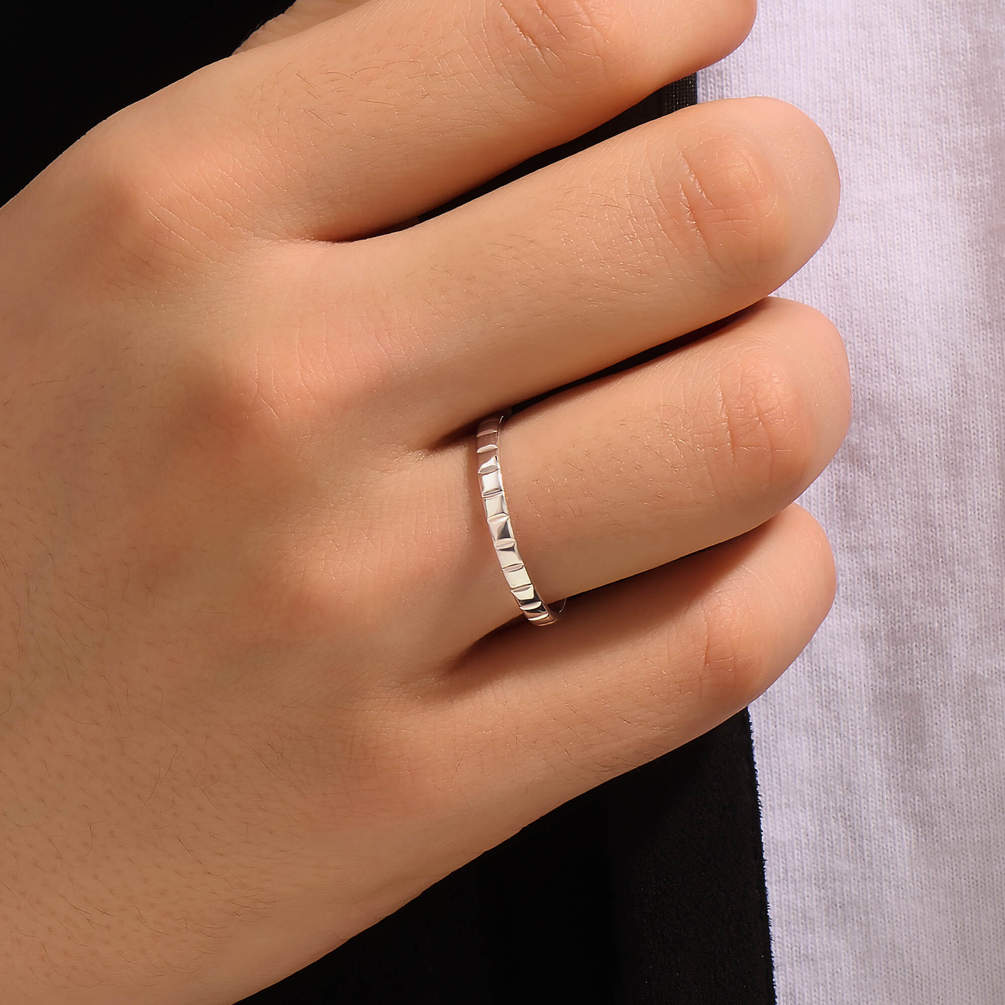 Square Band Ring in Silver