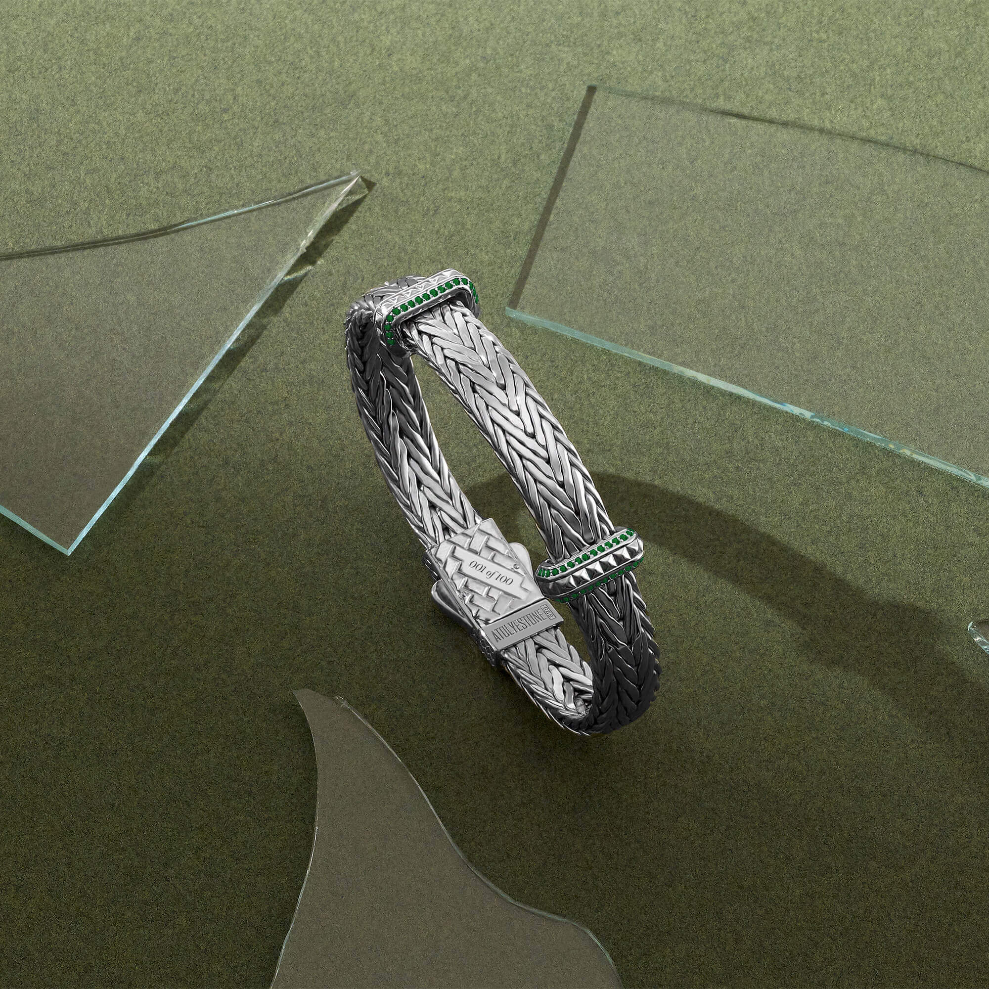 Iconic Emerald Woven Elements Bangle - Limited Edition