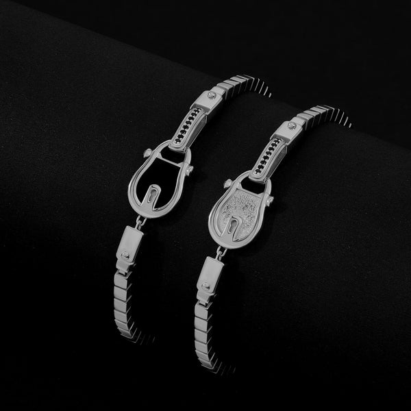 Iconic Enamel Lock and Lock Bracelets in 925 Solid Silver