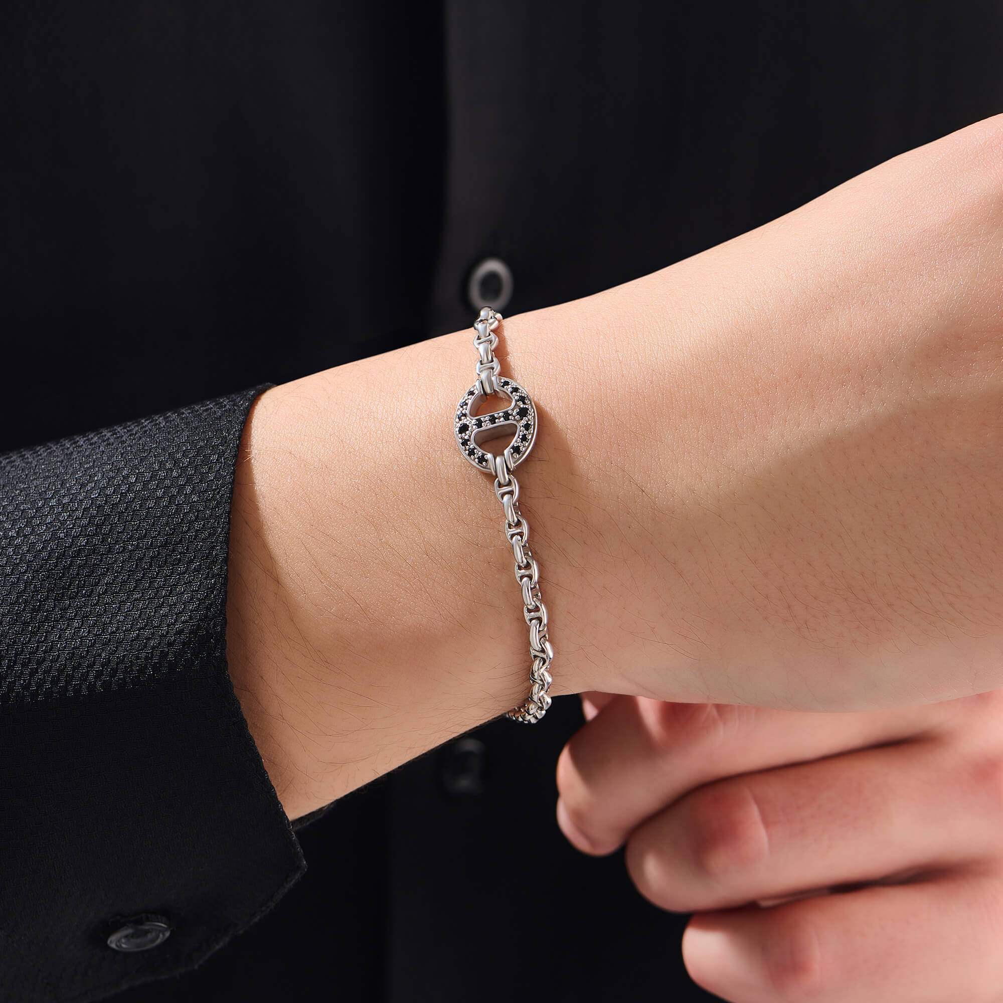 Men's Iconic Mariner Design Chain Bracelet in 925 Solid Silver