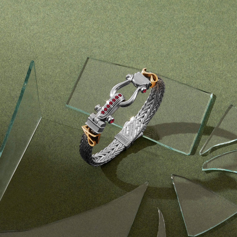 Limited Edition Iconic Ruby Statement Bangle with 14K Solid Gold