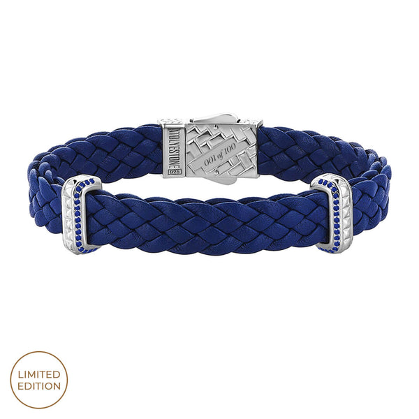 Men's 0.40ct Sapphire Elements Blue Leather Bracelet