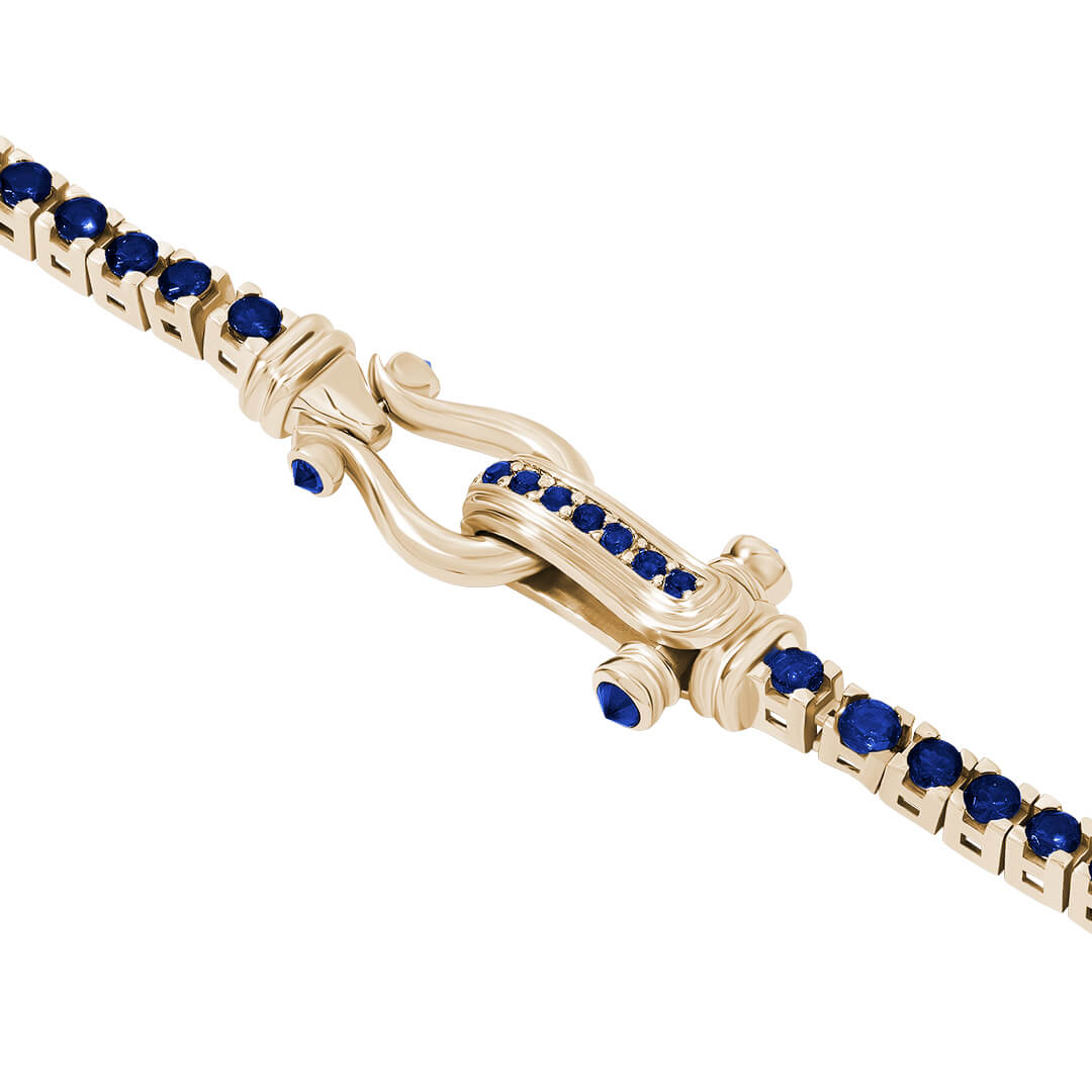 Atolyestone Iconic Tennis & Leather Wrap Bracelet in Yellow Gold