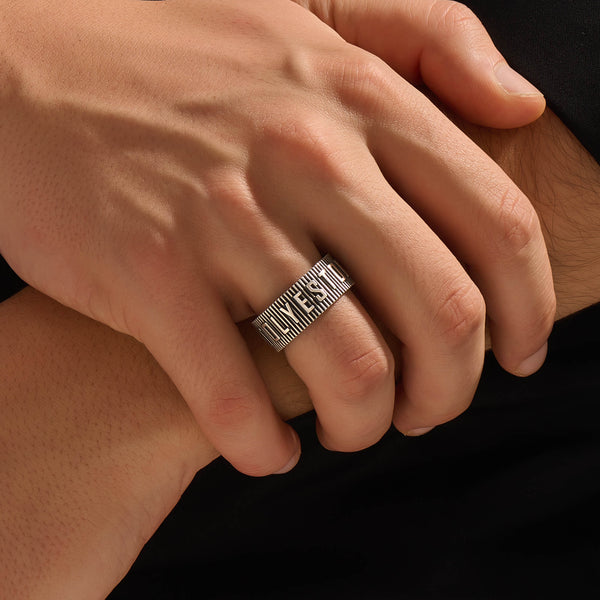 Men's Iconic Customizable Band Ring - Solid Silver