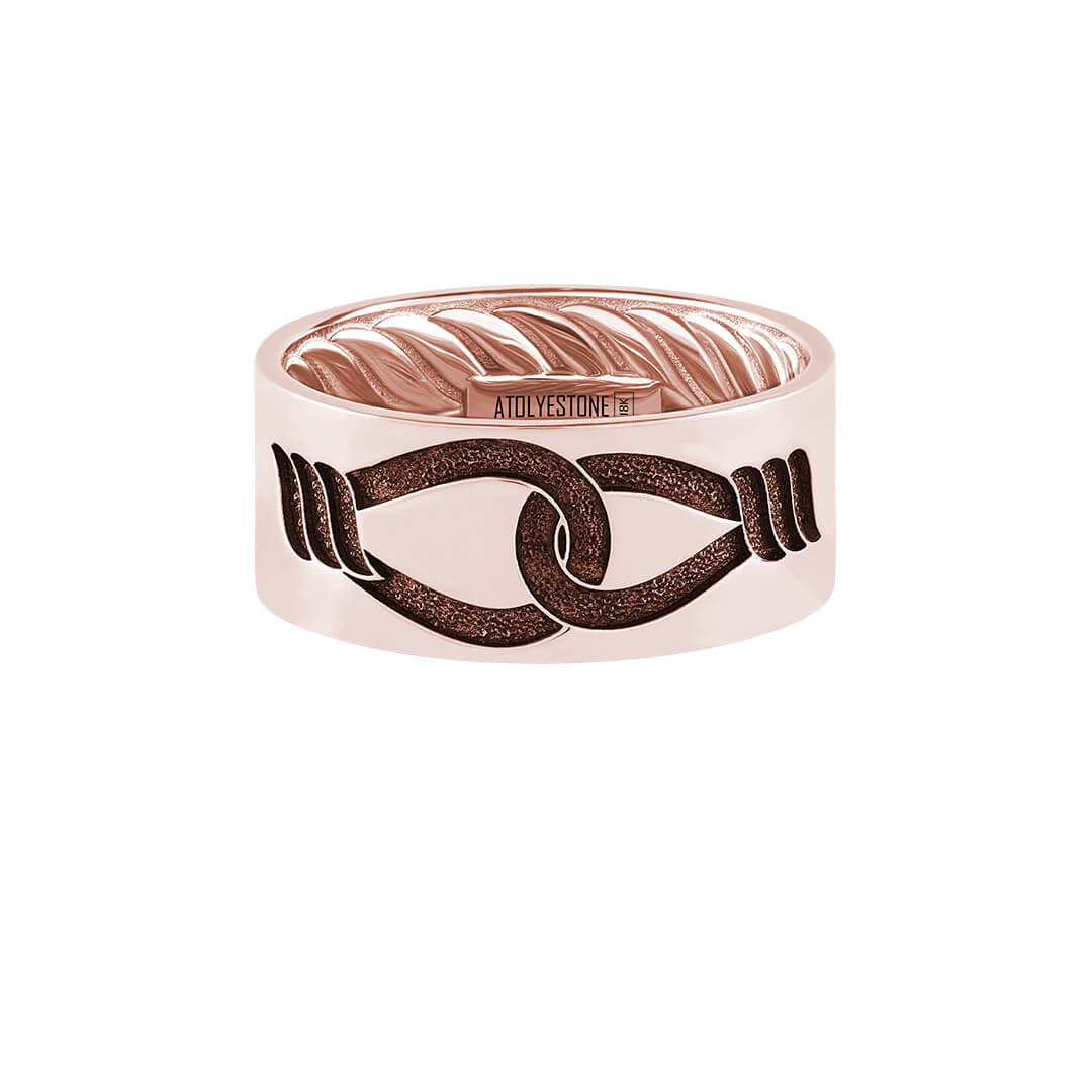 Infinity Engraved Band Ring in Solid Rose Gold