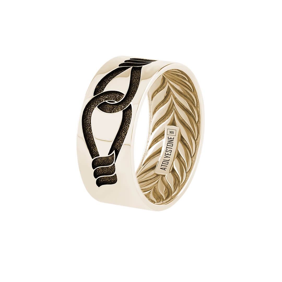 Infinity Engraved Band Ring in Solid Gold
