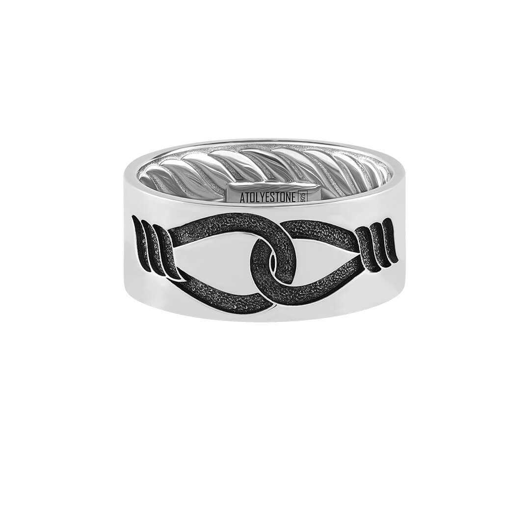 Infinity Engraved Band Ring in 925 Solid Silver
