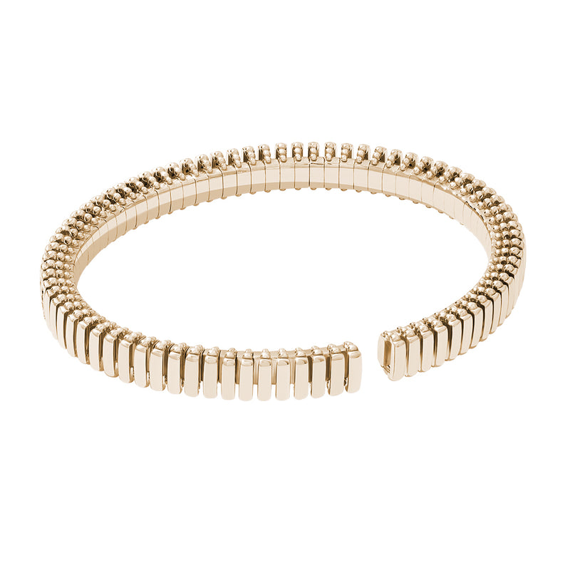 Men's Solid Gold Infinity Grid Cuff - Yellow Gold