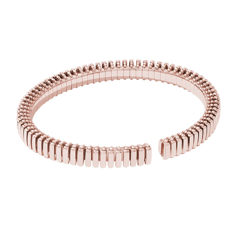 Atolyestone Men's Solid Gold Infinity Grid Cuff - Rose Gold